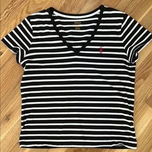 Polo by Ralph Lauren Women's Striped V-Neck Tee